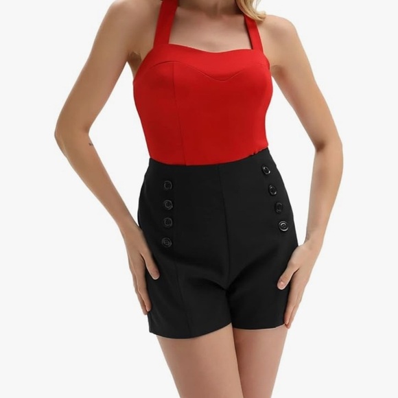 Belle Pogue Pants - Belle Black High Waist Women's Shorts